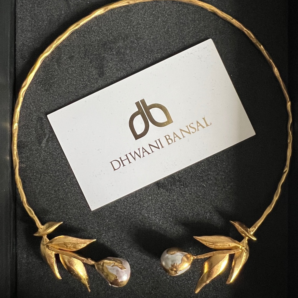 NWT gold choker necklace from wolf & badger - brand is Dhwani Bansal. Never worn